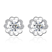100% Real 925 Sterling Silver Flower Earrings for Women S925 Silver Classic Daisy Flower Stud Earring New Fine Jewelry AY463 2024 - buy cheap
