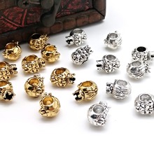 10pcs/lot Lion Head Spacers Beads Vintage Silver color Alloy Beads For DIY Jewelry Making Bracelet Accessories 2024 - buy cheap