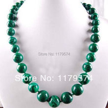 Collar de cuentas redondas de malaquita de 6-14mm verde para mujer, regalos para chica, diseño de joyería de moda 18 "xu98 2024 - compra barato