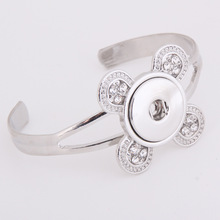 high quality Hot Rhinestone 068 flowers Interchangeable Bracelet&Bangles 18mm snap button Charms Metal Bracelets For Women gift 2024 - buy cheap