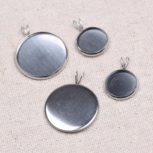 reidgaller 10pcs 12mm 20mm dia cabochon base setting stainless steel blank pendant tray diy jewelry necklace bezels 2024 - buy cheap