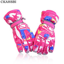 CKAHSBI guantes de esquí impermeables, cálidos guantes de esquí de montaña para deportes al aire libre para invierno, para Snowboard para mujeres, guantes Unisex con Top de rosa 2024 - compra barato