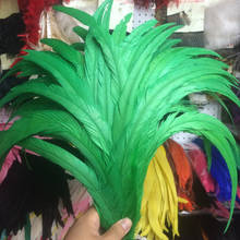 100pcs 30-35cm /12-14inch green natural loose rooster feather/cock feather/chicken feather for wedding decoration/cosplay 2024 - buy cheap