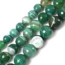 6-14mm Natural Round Faceted Banded Green Agates Stripe Onyx beads For Jewelry Making Beads 15'' Needlework DIY Beads Trinket 2024 - buy cheap