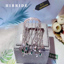 Hibride anel de zircônio cúbico, anéis com design de gota de água, de alta qualidade, para mulheres, luxuoso, festa de casamento, presente de atacado 2024 - compre barato