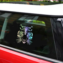 Алиавто Тигр Автомобильная наклейка светоотражающая цветная лазерная наклейка украшение для Volkswagen Polo Golf Peugeot Hyundai Ford Focus Mazda 2024 - купить недорого