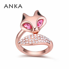 ANKA gold color fox crystal ring Main Stone fine polishing mirror finish with Rhodium plated Crystals from Austria #114819 2024 - buy cheap