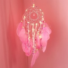 Cute Pink Feather Dream-Catcher Feathers Room Decoration Home Wall Hanging Wind Chimes Dreamcatchers Car Home Decor Ornaments 2024 - buy cheap