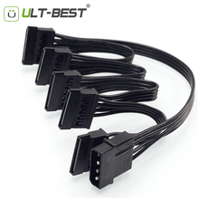 ULT-Best Molex 4pin IDE 1 to 5 SATA 15Pin Hard Drive Power Supply Splitter Cable Cord for DIY PC Sever 4-pin to 15-pin Power 2024 - buy cheap