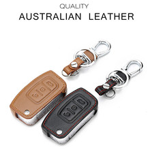 Leather Key Case For Car 3 Buttons For Ford Fiesta Focus 2 Mondeo Ecosport Kuga Escape Car Key Cover With Keychain Key Portect 2024 - buy cheap