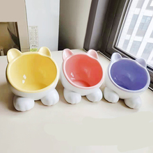 New Tilted Elevated Ceramic Pet Bowl Cute Cat Head Modeling Food and Water Bowl for Kitty and Little Dogs Cat Dog Feeding 2024 - buy cheap