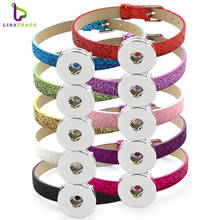 10PCS! Snap button Bracelet Bangle, 8MM PU Leather Wristband DIY Accessory Bracelet Fit Snap buttons & Slide charms LSNB05 2024 - buy cheap