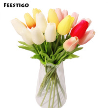 36PCS/lot PU Mini Artificial Tulip Flower Real Touch Wedding Flowers Bouquet Silk Flowers Home Garden Birthday Party Decoration 2024 - buy cheap