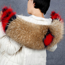 Bufanda de piel auténtica para mujer, abrigo de invierno de 75x20cm, bufandas de piel de mapache de lujo, calentadores de cuello cálidos para invierno, Shaw, gran oferta 2024 - compra barato