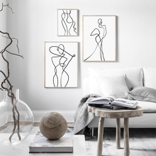 Simples quadros de lona arte da parede decoração para casa preto branco figura modular pendurar fotos cartaz venda quente arte do transporte da gota 2024 - compre barato