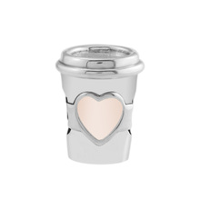 QANDOCCI 925 Sterling Silver Lovely Cup Drink To Go Charm, Pink Enamel Fits for Pandora Bracelet Charms DIY Jewelry Summer Style 2024 - buy cheap