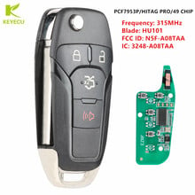 KEYECU New Replacement Smart Remote Flip Key Keyless Fob 4Buttons 315MHz ID49 for Ford Fusion 2013-2018 FCC ID: N5F-A08TAA 2024 - buy cheap