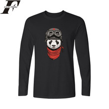 Luckyfridayf panda engraçado dos desenhos animados t-shirts moda masculina camisetas casual o pescoço camiseta de manga longa camiseta 2024 - compre barato
