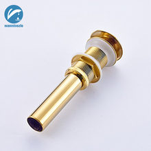 Golden Polished Bathroom Faucet Vanity Vessel Sink Pop Up Drain Stopper with Overflow 2024 - buy cheap