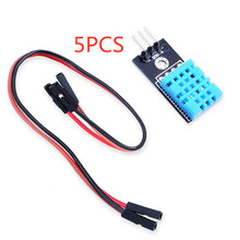 5set New Temperature and Relative Humidity Sensor DHT11 Module with Cable for Diy Kit 2024 - buy cheap