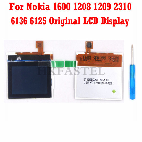 HKFASTEL Оригинальный ЖК-экран дигитайзер дисплей для Nokia 1600 1208 1209 2310 6136 Ремонт Замена ЖК-дисплей + инструмент 2022 - купить недорого