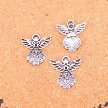 63 piezas de abalorios de Ángel de la guarda chapados en plata antigua, accesorios de joyería hechos a mano, 26x23mm 2024 - compra barato