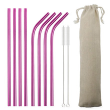 4/8pcs Metal Straw Set Reusable Straw 304 Stainless Steel Drinking Straw with Brush Eco-Friendly Pink Straw For Mugs 20/30oz 2024 - buy cheap