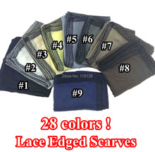 Lace Border Plain Solid Scarf Shawl Head Wrap Muslim Hijab Women's Accessories, Free Shipping 2024 - buy cheap