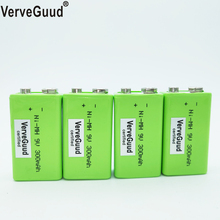 VerveGuud New Low-self Discharge 9V 6F22 Ni-Mh Rechargeable Batteries 300mAh For Instruments RC Helicopter Toys etc 2024 - buy cheap