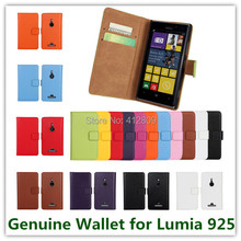Luxury Black Genuine Leather Wallet Pouch Back Skin Covers Case for Nokia Lumia 925 with Card Holder and Stand Case 2024 - buy cheap
