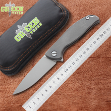 Green thorn F95 Flipper folding knife D2 blade TC4 Titanium Flat handle outdoor camping hunting pocket fruit knife EDC tools 2024 - buy cheap
