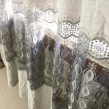 Europa bordada y cortinas de lino para sala de estar/dormitorio cortinas opacas tratamiento de ventanas/cortinas decoración del hogar 2024 - compra barato