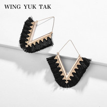 wing yuk tak New Rainbow V shape Tassel Earrings for Woman Fashion Ethnic Drop Earrings Boho Beach Jewelry 2019 2024 - buy cheap