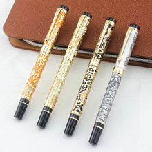 Jinhao 5000 Vintage Luxurious Metal Rollerball Pen Beautiful Dragon Texture Carving, Black & Golden Ink Pen for Office Business 2024 - buy cheap