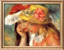 Modern art Portrait Paintings Girls Deux Soeurs by Pierre Auguste Renoir Canvas reproductions 100% handmade with High quality 2024 - buy cheap