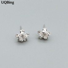 Wholesale Silver Earrings Temperament Silver ColorFlower Stud Earrings For Women Good Jewelry Brincos 2024 - buy cheap