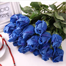 10 шт./лот настоящий сенсорный синий искусственная Роза цветы Свадебные букеты поддельные цветы украшение для дома свадьбы 2024 - купить недорого