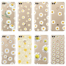 Daisy Flower White Phone Case For Huawei Y3 Y5 Y6 Y7 2017 II Pro Soft Silicone Back Cover For Huawei Y5 Y6 Y7 Prime 2018 Y9 2019 2024 - buy cheap