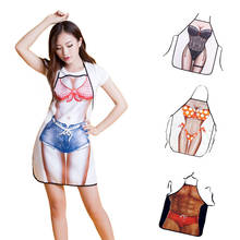 Fashion 1Pc Funny Novelty Sexy Waterproof Naked Men Women Bikini Apron Cooking Aprons For Kitchen Cooking 4 Types 2024 - buy cheap