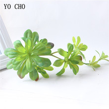 YO CHO 1PC 2 Head Artificial Lotus Succulents Micro Landscape For Party Home Tropical Decor DIY Fake Grass Artificial Flower 2024 - buy cheap