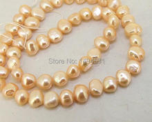 Wholesale Pearl Jewelry One Strand Natural Pink Freshwater Cultured Pearl Loose Beads Gem Jewelry 5-8mm - Free Shipping 2024 - buy cheap