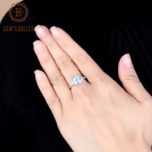 Женское кольцо с небесно-голубым топазом, обручальное кольцо из настоящего серебра 925 пробы, 3,45 карат, ювелирные украшения 2024 - купить недорого