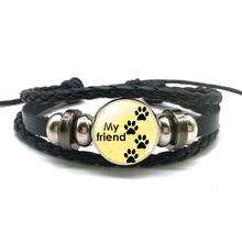 Dog Paw Print Bracelet Men Women Punk Multilayer Leather Bracelet Bangle Dog Jewelry Accessories Gift for Dog Lover 2024 - buy cheap
