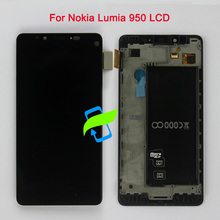 5,2 "оригинальный AMOLED-дисплей для Nokia Lumia 950, ЖК-дисплей с сенсорным экраном, дигитайзер с рамкой в сборе для NOKIA 950, ЖК-дисплей, экран 2024 - купить недорого