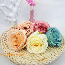 20pcs 9CM 5Color Artificial Silk Rose Flower Heads Vintage Oil Painting Rose DIY Decorative Accessory Wedding Wall Arch Party 2024 - buy cheap