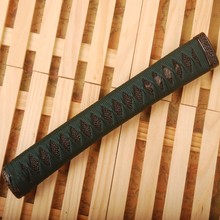 Special Japanese Samurai Katana Handle Tsuka Delicate Sword Fitting Dark Green Silk Ito & Black Rayskin & Alloy Fuchi Kashira 2024 - buy cheap