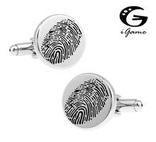 iGame Fingerprint Cuff Links Round Design Brass Material Free Shipping 2024 - buy cheap