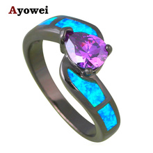 Top Sell Rings Blue Fire Opal Silver Stamped Loweast Price Fashion Jewelry Ring USA Size #6#7#8#9 OR802A 2024 - buy cheap