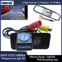 Fuwayda-câmera led com visão traseira, para carro, à prova d'água, ccd, hd, espelho, monitor, câmera para ford mondeo fiesta focus/s-max kuga 2024 - compre barato