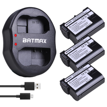 Bateria batmax com carregador duplo usb, 3 peças para nikon d600 d610 d600e d800 d800e d7000 d7100 d750, z6, z7 2024 - compre barato